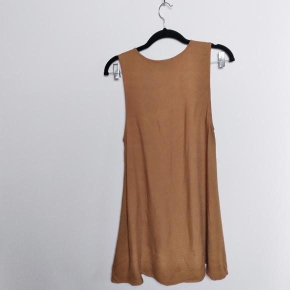 TOBI Lace Up Brown Tank Midi Dress Size Small - Picture 2 of 7